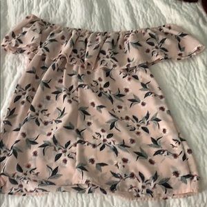 off the shoulder floral blouse